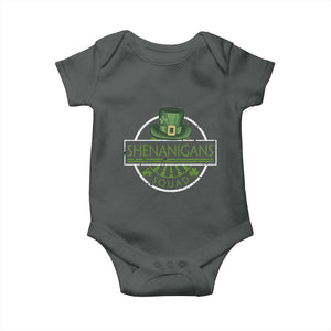 Funny St Patrick's Day Shenanigans Squad Baby Onesie Shamrock TS11 Dark Heather Print Your Wear