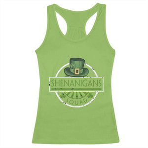 Funny St Patrick's Day Shenanigans Squad Racerback Tank Top Shamrock TS11 Lime Print Your Wear