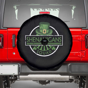 Funny St Patrick's Day Shenanigans Squad Spare Tire Cover Shamrock TS11 Black Print Your Wear