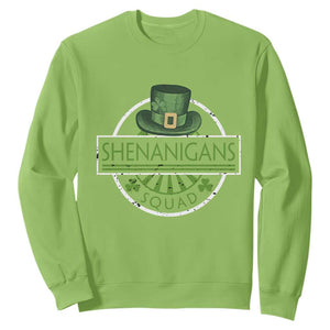 Funny St Patrick's Day Shenanigans Squad Sweatshirt Shamrock TS11 Lime Print Your Wear