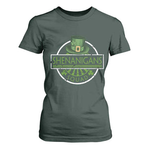 Funny St Patrick's Day Shenanigans Squad T Shirt For Women Shamrock TS11 Dark Forest Green Print Your Wear