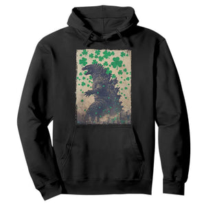 Funny St Patrick's Day Japanese Giant Monster Hoodie Vintage Shamrock TS11 Black Print Your Wear