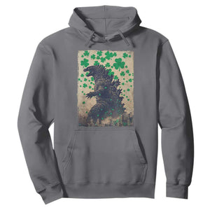 Funny St Patrick's Day Japanese Giant Monster Hoodie Vintage Shamrock TS11 Charcoal Print Your Wear