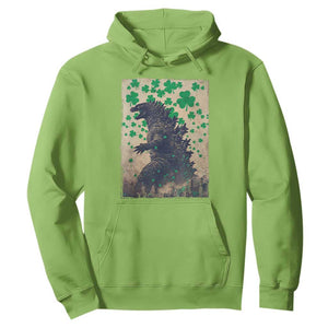 Funny St Patrick's Day Japanese Giant Monster Hoodie Vintage Shamrock TS11 Lime Print Your Wear