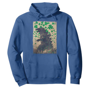 Funny St Patrick's Day Japanese Giant Monster Hoodie Vintage Shamrock TS11 Royal Blue Print Your Wear