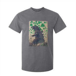 Funny St Patrick's Day Japanese Giant Monster T Shirt For Kid Vintage Shamrock TS11 Charcoal Print Your Wear