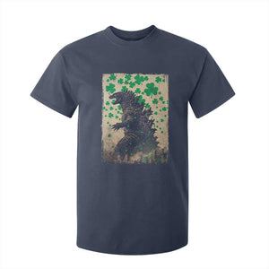 Funny St Patrick's Day Japanese Giant Monster T Shirt For Kid Vintage Shamrock TS11 Navy Print Your Wear
