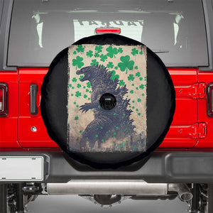 Funny St Patrick's Day Japanese Giant Monster Spare Tire Cover Vintage Shamrock TS11 Black Print Your Wear
