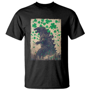 Funny St Patrick's Day Japanese Giant Monster T Shirt Vintage Shamrock TS11 Black Print Your Wear