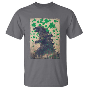 Funny St Patrick's Day Japanese Giant Monster T Shirt Vintage Shamrock TS11 Charcoal Print Your Wear