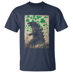 Funny St Patrick's Day Japanese Giant Monster T Shirt Vintage Shamrock TS11 Navy Print Your Wear