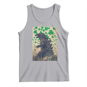 Funny St Patrick's Day Japanese Giant Monster Tank Top Vintage Shamrock TS11 Athletic Heather Print Your Wear