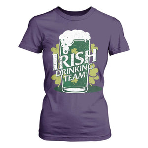 Funny St Patrick's Day Irish Beer Drinking T Shirt For Women Irish Drinking Team Green Beer Shamrock TS11 Purple Print Your Wear