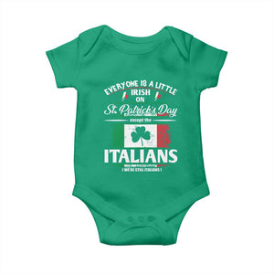 Funny St Patrick's Day Italian Baby Onesie Everyone Is A Little Irish On St Patrick's Day TS11 Irish Green Print Your Wear