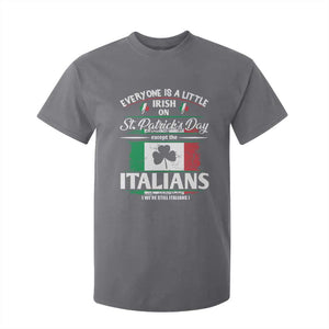 Funny St Patrick's Day Italian T Shirt For Kid Everyone Is A Little Irish On St Patrick's Day TS11 Charcoal Print Your Wear