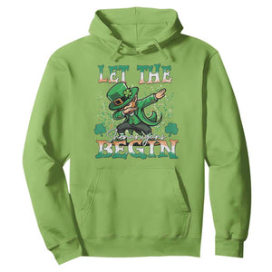 Funny Let The Shenanigans Begin Hoodie Dabbing Leprechaun St Patrick's Day TS11 Lime Print Your Wear