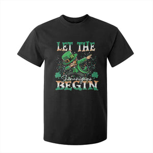 Funny Let The Shenanigans Begin T Shirt For Kid Dabbing Leprechaun St Patrick's Day TS11 Black Print Your Wear
