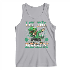 Funny Let The Shenanigans Begin Tank Top Dabbing Leprechaun St Patrick's Day TS11 Athletic Heather Print Your Wear