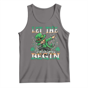 Funny Let The Shenanigans Begin Tank Top Dabbing Leprechaun St Patrick's Day TS11 Deep Heather Print Your Wear