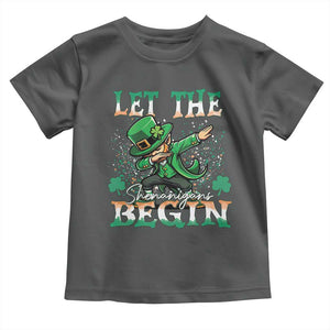 Funny Let The Shenanigans Begin Toddler T Shirt Dabbing Leprechaun St Patrick's Day TS11 Dark Heather Print Your Wear