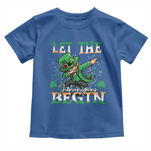 Funny Let The Shenanigans Begin Toddler T Shirt Dabbing Leprechaun St Patrick's Day TS11 Royal Blue Print Your Wear