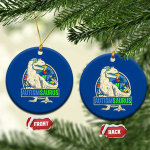Funny Autism Awareness Dinosaur Ceramic Ornament Autismsaurus Puzzle Pieces TS11 1pc Blue Print Your Wear