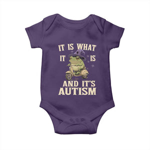 Funny It Is What It Is And It's Autism Baby Onesie Meme Autism Awareness Frog TS11 Purple Print Your Wear