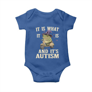 Funny It Is What It Is And It's Autism Baby Onesie Meme Autism Awareness Frog TS11 Royal Blue Print Your Wear