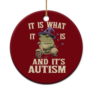 Funny It Is What It Is And It's Autism Ceramic Ornament Meme Autism Awareness Frog TS11 1pc Red Print Your Wear
