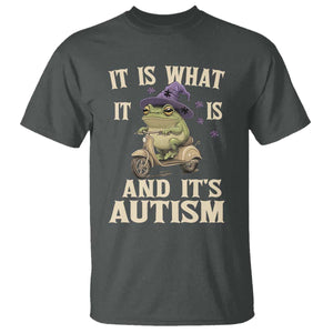 Funny It Is What It Is And It's Autism T Shirt Meme Autism Awareness Frog TS11 Dark Heather Print Your Wear