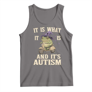 Funny It Is What It Is And It's Autism Tank Top Meme Autism Awareness Frog TS11 Deep Heather Print Your Wear