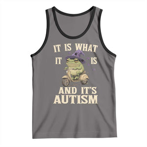 Funny It Is What It Is And It's Autism Tank Top Meme Autism Awareness Frog TS11 Deep Heather Black Print Your Wear