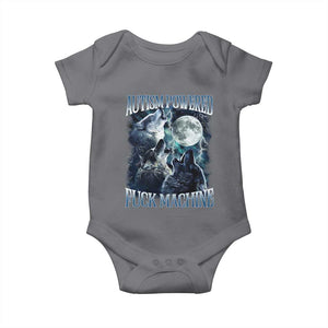 Funny Autism Powered Fuck Machine Baby Onesie Autism Quote Alpha Wolf TS11 Charcoal Print Your Wear