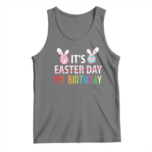 Funny It's My Birthday Easter Day Tank Top Rabbit Eggs TS11 Black Heather Print Your Wear