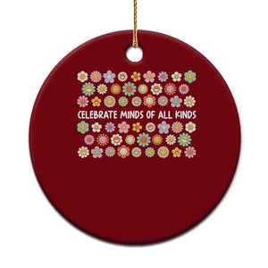Funny Celebrate Minds Of All Kinds Ceramic Ornament Autism Awareness Retro Flower TS11 1pc Red Print Your Wear