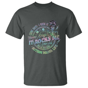 Funny Autism Mama Life T Shirt Some Days I Rock It Some Days It Rock Me Autism Awareness TS11 Dark Heather Print Your Wear