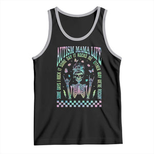 Funny Autism Mama Life Tank Top Some Days I Rock It Some Days It Rock Me Autism Awareness Skeleton TS11 Black Athletic Heather Print Your Wear