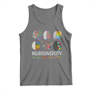 Neurodiversity We All Think Differently Tank Top Brain Autism Awareness ASD ADHD TS11 Black Heather Print Your Wear
