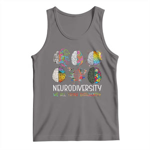 Neurodiversity We All Think Differently Tank Top Brain Autism Awareness ASD ADHD TS11 Deep Heather Print Your Wear