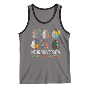 Neurodiversity We All Think Differently Tank Top Brain Autism Awareness ASD ADHD TS11 Deep Heather Black Print Your Wear