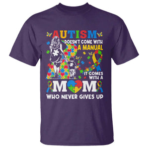 Autism Mom T Shirt Autism Doesn't Come With A Manual It Comes With A Mom TS11 Purple Print Your Wear