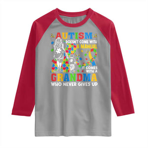 Autism Grandma Raglan Shirt Autism Doesn't Come With A Manual It Comes With A Grandma TS11 Sport Gray Red Print Your Wear