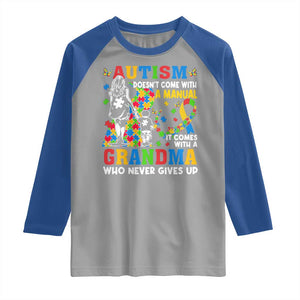 Autism Grandma Raglan Shirt Autism Doesn't Come With A Manual It Comes With A Grandma TS11 Sport Gray Royal Print Your Wear
