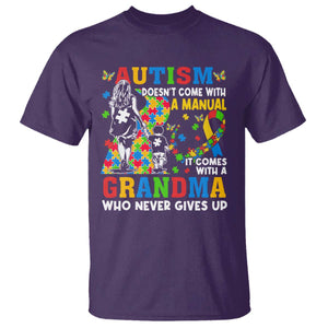 Autism Grandma T Shirt Autism Doesn't Come With A Manual It Comes With A Grandma TS11 Purple Print Your Wear
