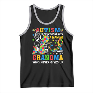 Autism Grandma Tank Top Autism Doesn't Come With A Manual It Comes With A Grandma TS11 Black Athletic Heather Print Your Wear