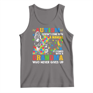 Autism Grandma Tank Top Autism Doesn't Come With A Manual It Comes With A Grandma TS11 Deep Heather Print Your Wear