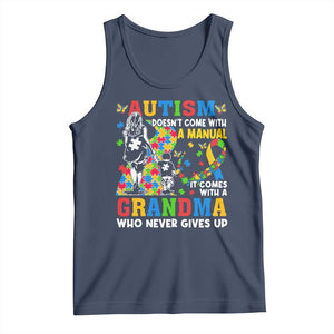 Autism Grandma Tank Top Autism Doesn't Come With A Manual It Comes With A Grandma TS11 Navy Print Your Wear