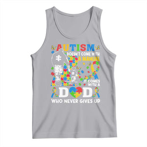 Autism Dad Tank Top Autism Doesn't Come With A Manual It Comes With A Dad TS11 Athletic Heather Print Your Wear