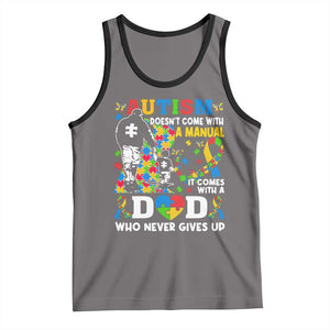 Autism Dad Tank Top Autism Doesn't Come With A Manual It Comes With A Dad TS11 Deep Heather Black Print Your Wear