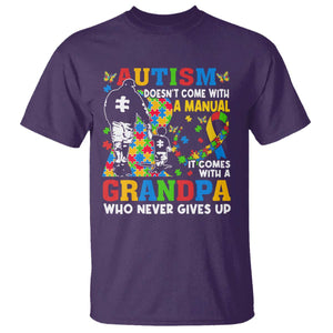 Autism Grandpa T Shirt Autism Doesn't Come With A Manual It Comes With A Grandpa TS11 Purple Print Your Wear